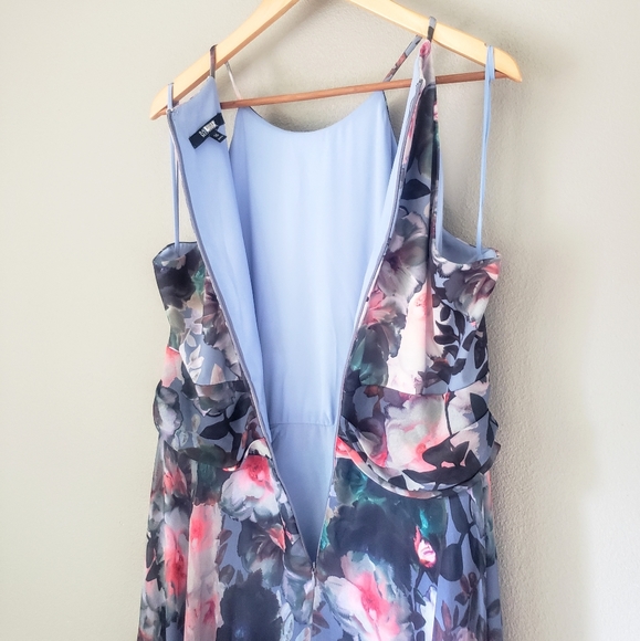 badgley mischka floral essex maxi
